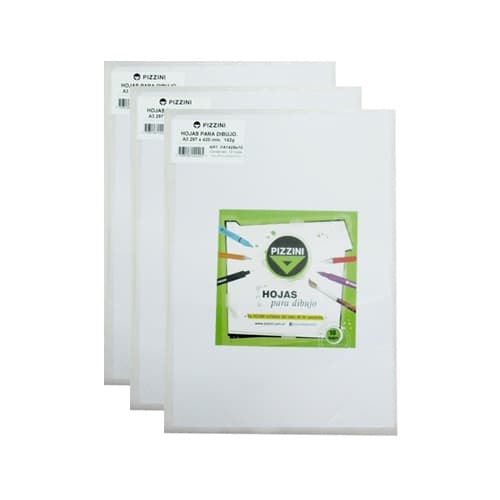 Hojas de Papel Dibujo Pizzini 35 X 50 142/150 Grs.X 10