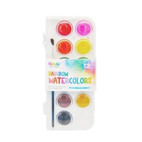 Acuarelas Kiruki Estuche X 12 Colores C/Pincel