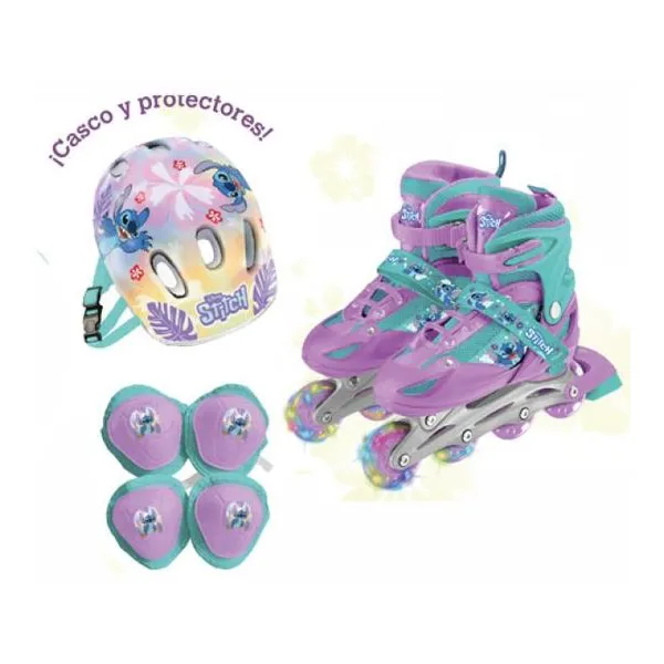 Roller Stitch 3 en 1 con ruedas intercambiables y luces + kit de proteccion