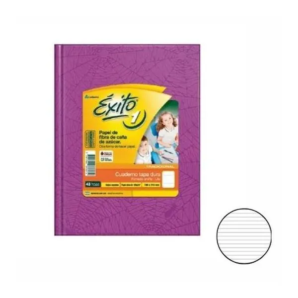 Cuaderno 16x21 rayado t/d araña lila 48h Éxito