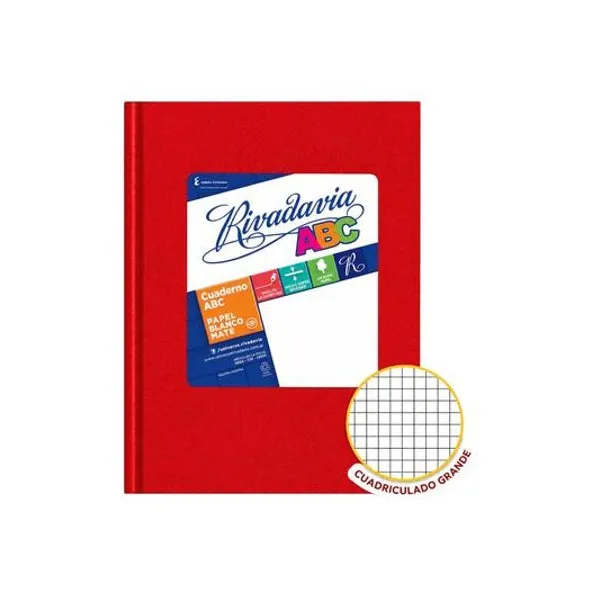 Cuaderno 19x23.5 50h cuad gde t/d abc rojo rivadav