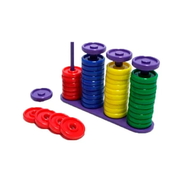 Abaco playstik 4 ejes- 40 fichas de plástico