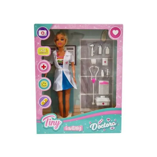 Muñeca Tiny doctora con accesorios 11pzs 33x26x5.5 cm