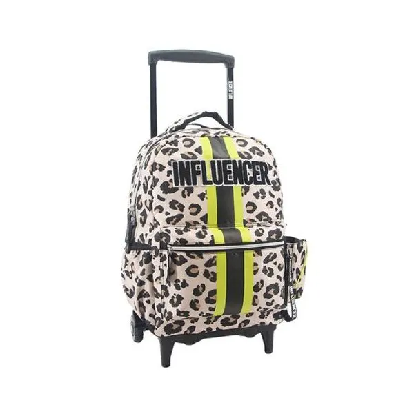 Mochila 18" con carro animal print influencer