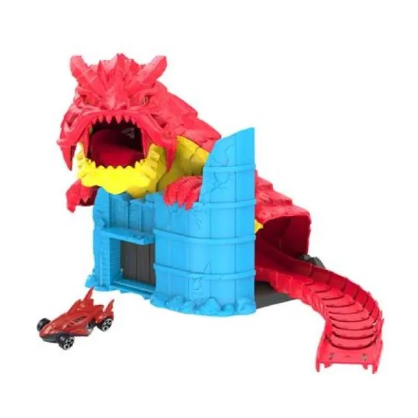 Teamsterz dragon disaster pista curva + 1 vehiculo beast machines