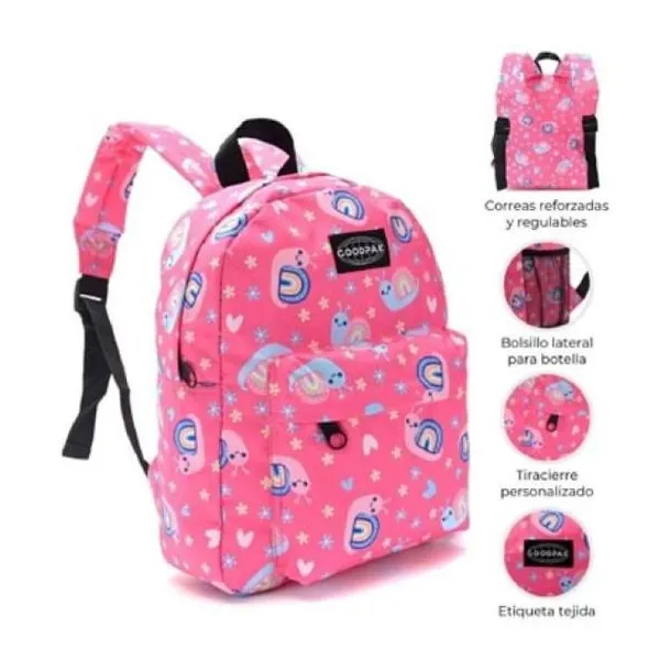 Mochila goodpak print caracoles 31 x27 x10.5, 12