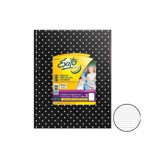 Cuaderno 19x24 rayado t/d univ lunar negro 48h Éxito