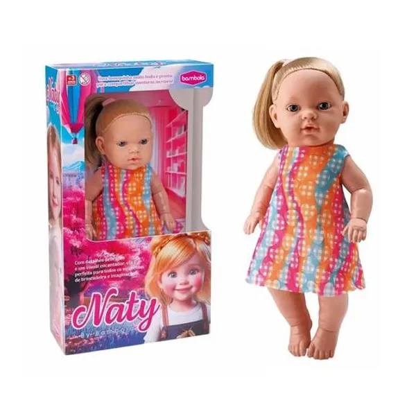 Muñeca naty con cabello en caja 23x40x10 cm bambola