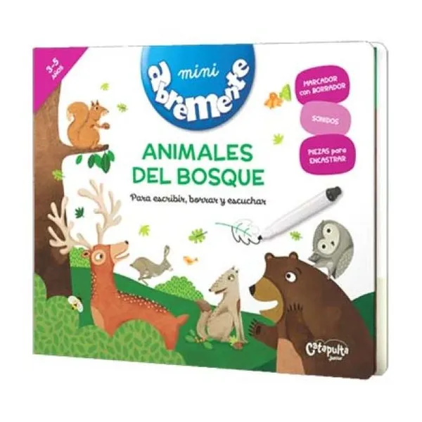 Abremente para escribir, borrar y escuchar: animales del bosque