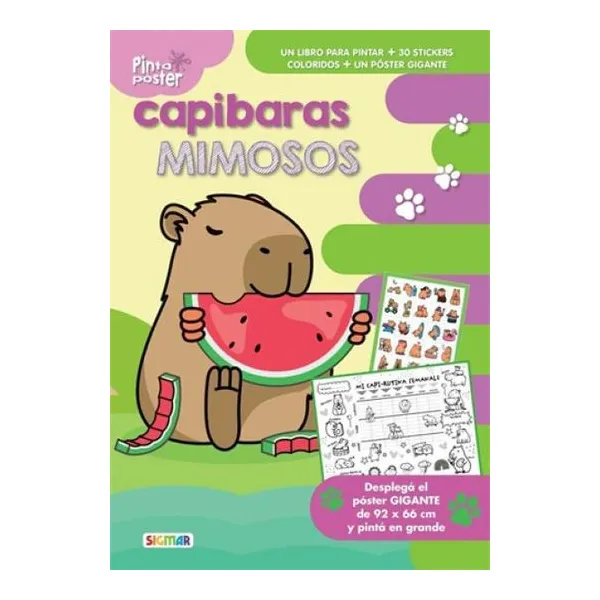 Capibaras mimosos - Pinto póster