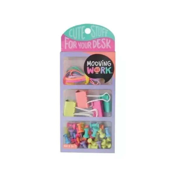 Kit Mooving maw neon 3 en 1 purple señalador, binder y bandas