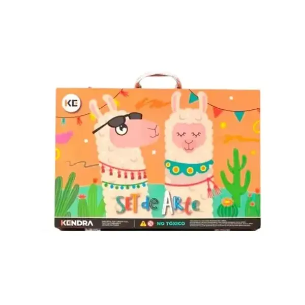 Set de Arte kendra llama valija madera x93 piezas