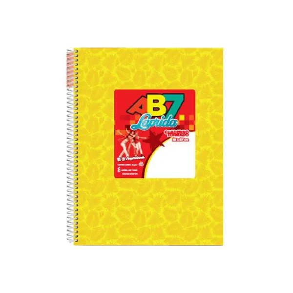 Cuaderno espiral a4 Laprida ab7 forrado 60 hs.raya amarillo