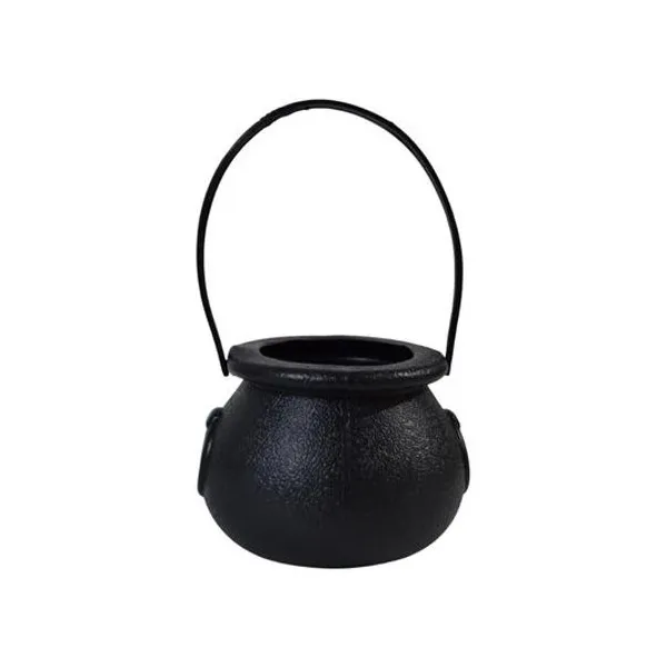 Caldero plástico negro con manija 13x9 cm x unidad