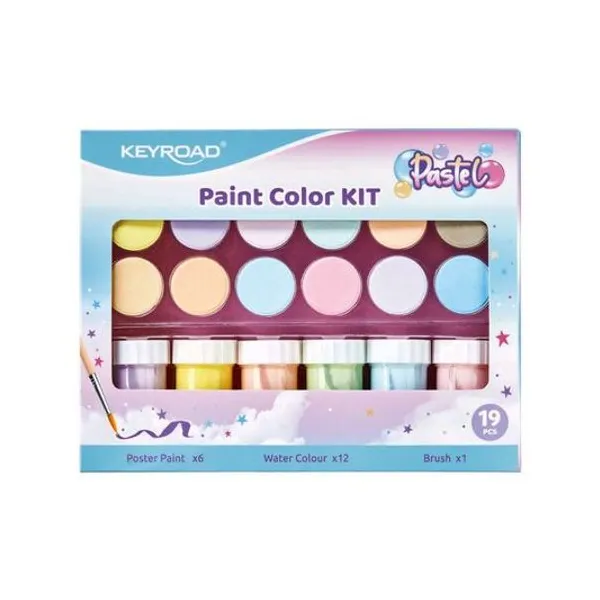 Set de Arte pastel 19 piezas en caja 21.5x16.5x3.8 cm Keyroad