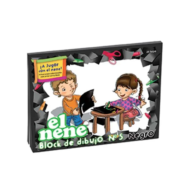 Block de dibujo el nene n.° 5 negro x24 hjs.