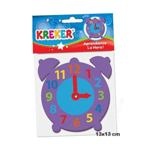 Reloj didáctico de goma eva para armar