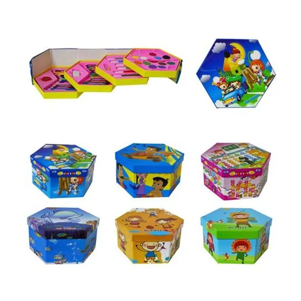 Set de Arte 46 piezas en caja hexagonal 18.7x16x8.5 cm x unidad modelos surtidos