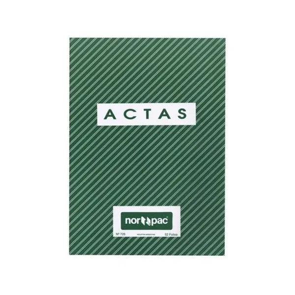 Libro de actas 21.5x29.5 cm 52 folios norpac