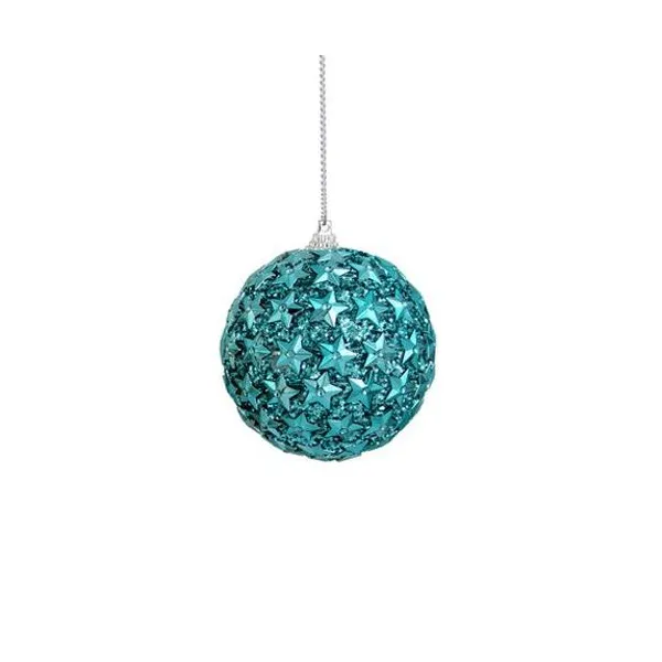 Borla tachas estrella 6 cm turquesa caja x6