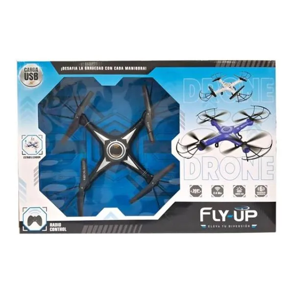 Dron 360° a radio control con estabilizador y luz 2 colores