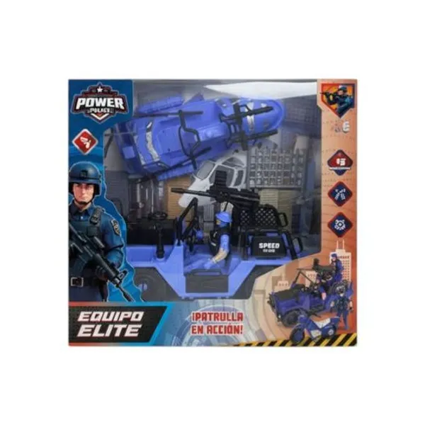 Set de vehiculos policia en caja 27.5x10.5x25 cm