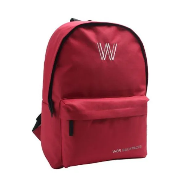 Wbr mochila 17" espalda -lisa bordada- "bordo