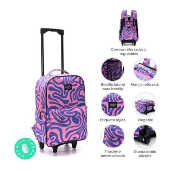 Mochila carro goodpak print block maze 43 x30 x17, 17