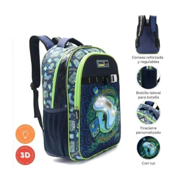 Mochila gamer joystick control termoformado 32 x45 x15 18