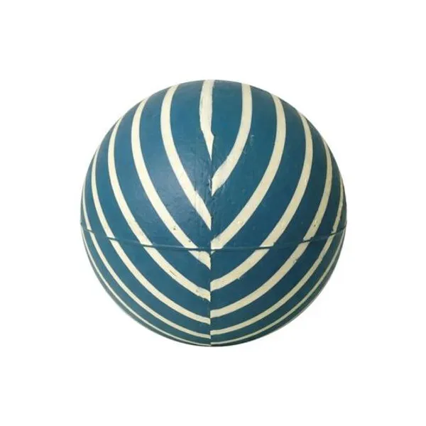 Pelota de goma rayada n.° 6 celeste y blanca 15 cm x1