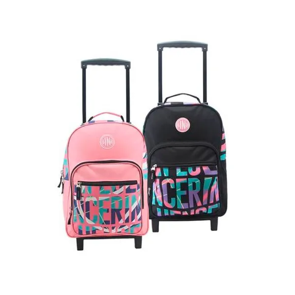 Mochila 18" con carro x unidad colores surtido influencer