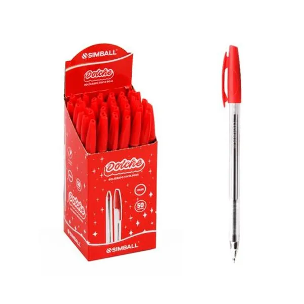 Bolígrafo dolche rojo caja x50 unidades Simball