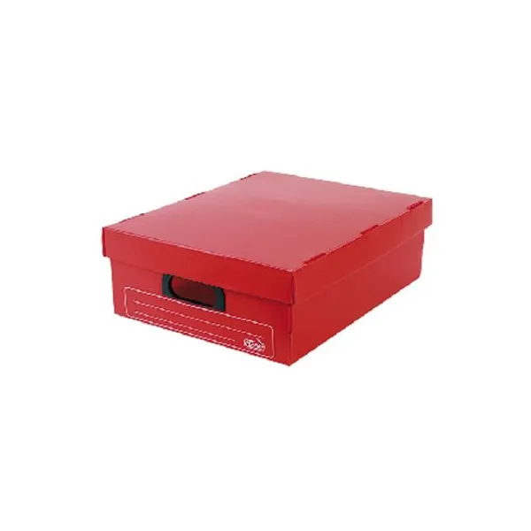 Caja plástico microc.plana n.° 801 con tapa rojo 45x35x15 cm