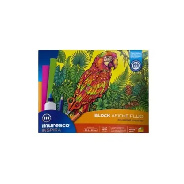 Block de dibujo Muresco inspira n.° 5 afiche fluo 32 hjs.
