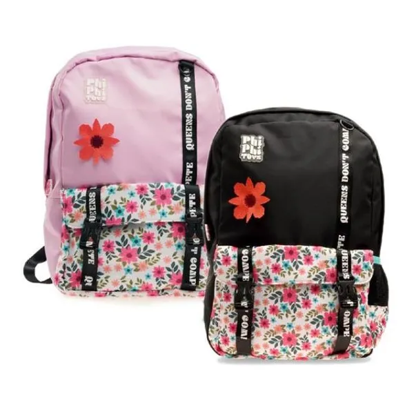 Mochila espalda 17" flores