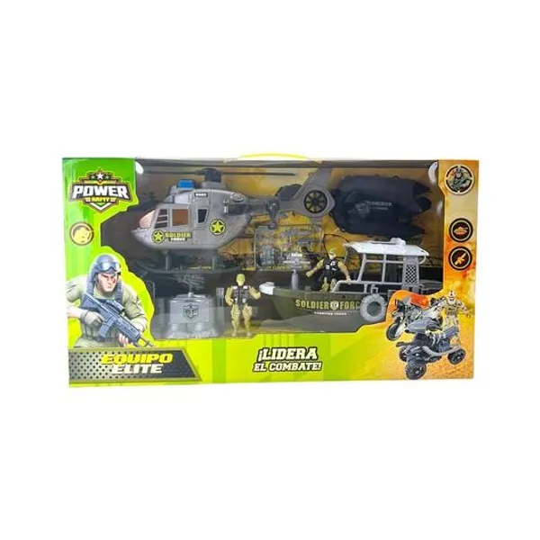 Set militar con vehiculos y accesorios en caja 60x33x12.5 cm