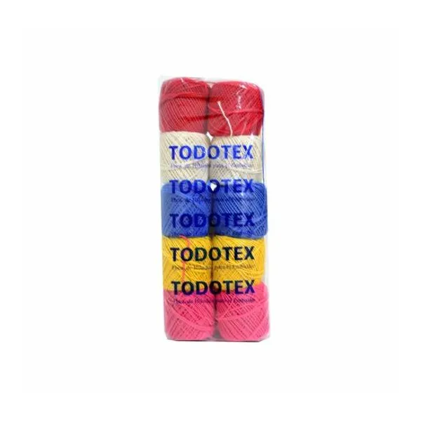 Hilo de algodon variedad n.° 3 x10 ovillos 5 colores todotex