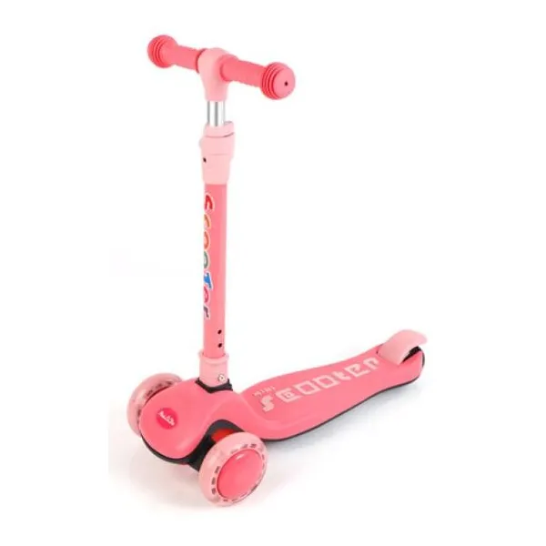 Monopatín rosa plegable con música y ruedas con luz