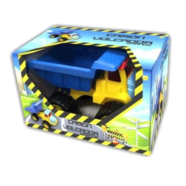 Camión volcador grande en caja