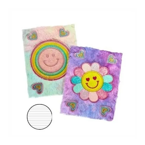 Cuaderno 15x21 cm rayado 70 hojas flor peluche modelos surtidos