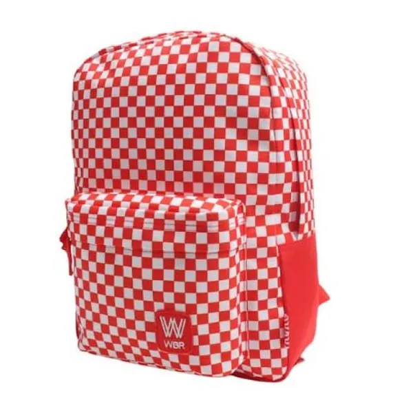 Wbr mochila 16" espalda -cuadros- "rojo-blanco