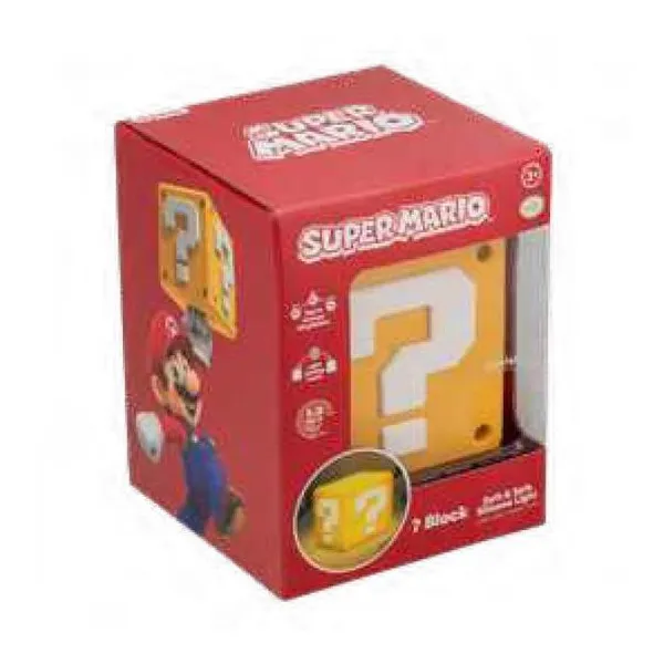 Super mario question block icon light - luz de 10 cm de altura