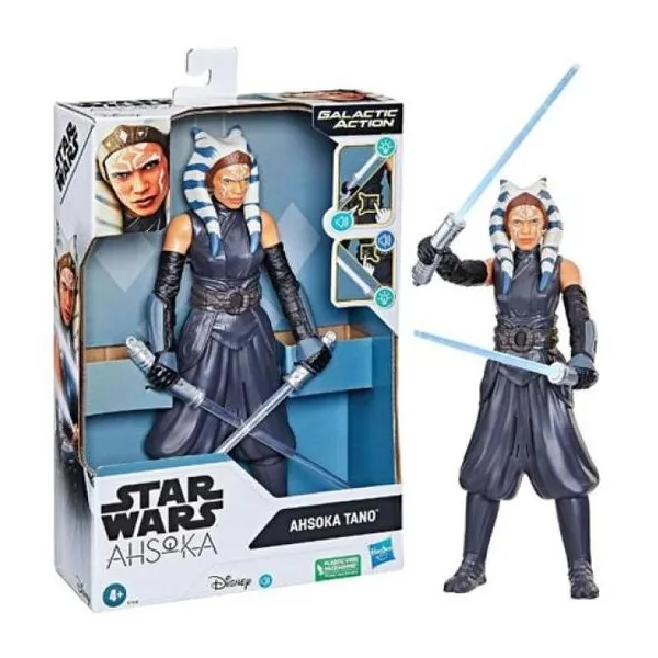 Hasbro star wars-figura 29 cmarticulado galactic action ahsoka tano.luz y sonido
