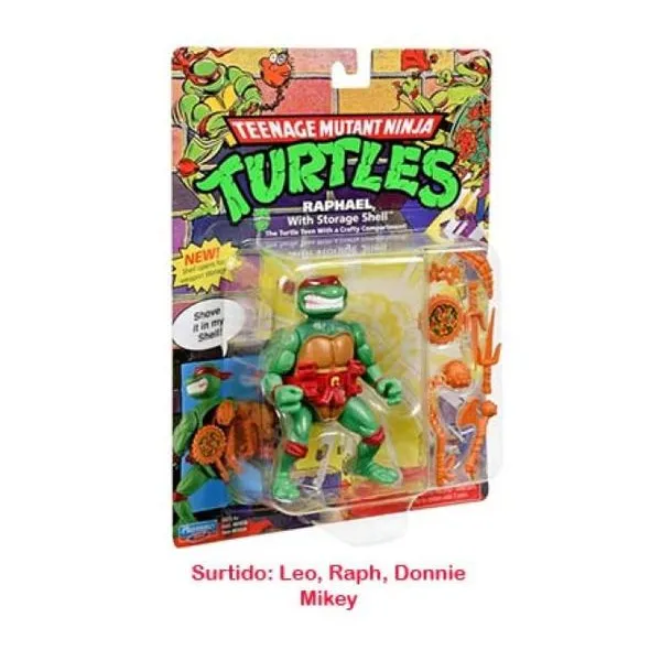 Tortugas ninja - figura articulada 4" con accesorios.