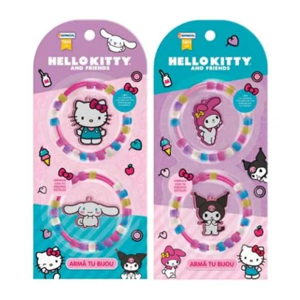 Set bijou con 2 dijes hello kitty