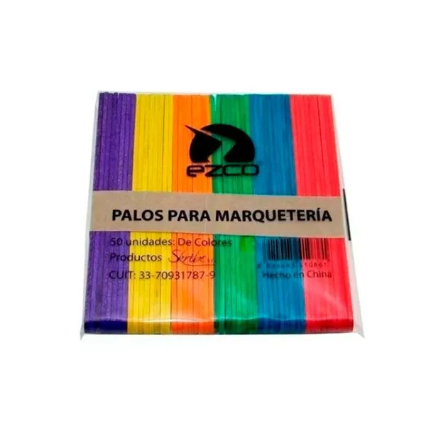Palitos de helado colores x50 unid.