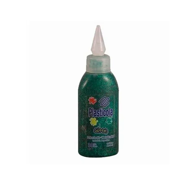 Adhesivo Plasticola glitter 38 grsverde