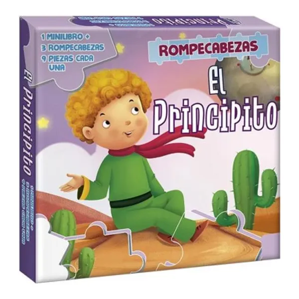 Principito pocket con 3 rompezabezas de 9 pzas 14 14 cm