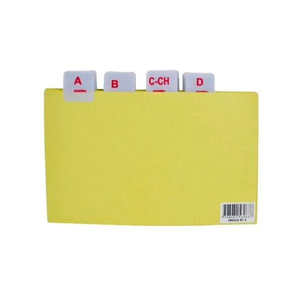 Índice para fichero orejas plasticas n.° 3 20x12.5 cm diseño
