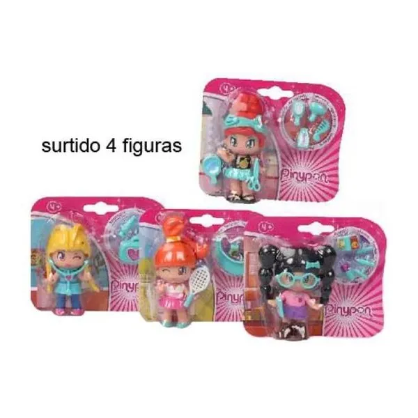 Pinypon -figura x1. surtido de 4 figuras de pinypon profesiones